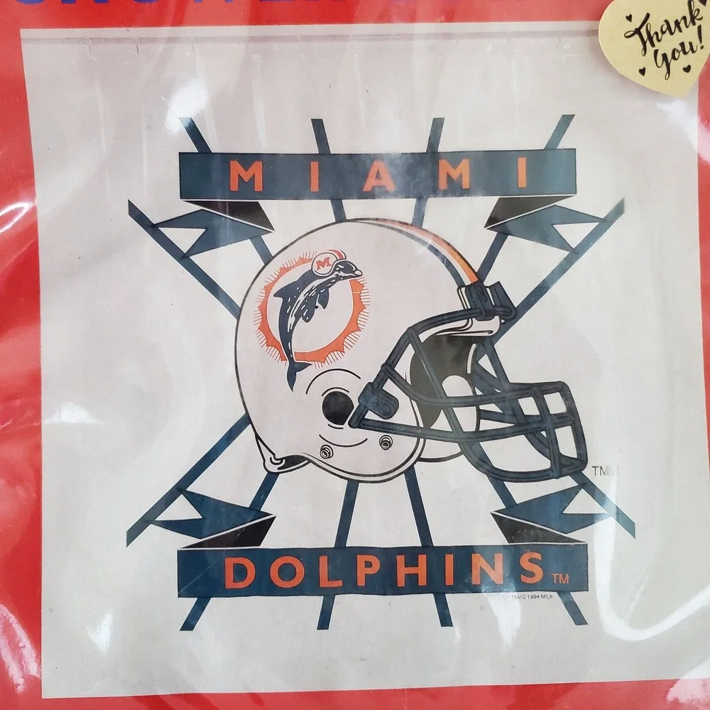 Vintage 1994 Miami Dolphins NFL Shower Curtain Jay Franco Clear Vinyl 70x72 NEW
